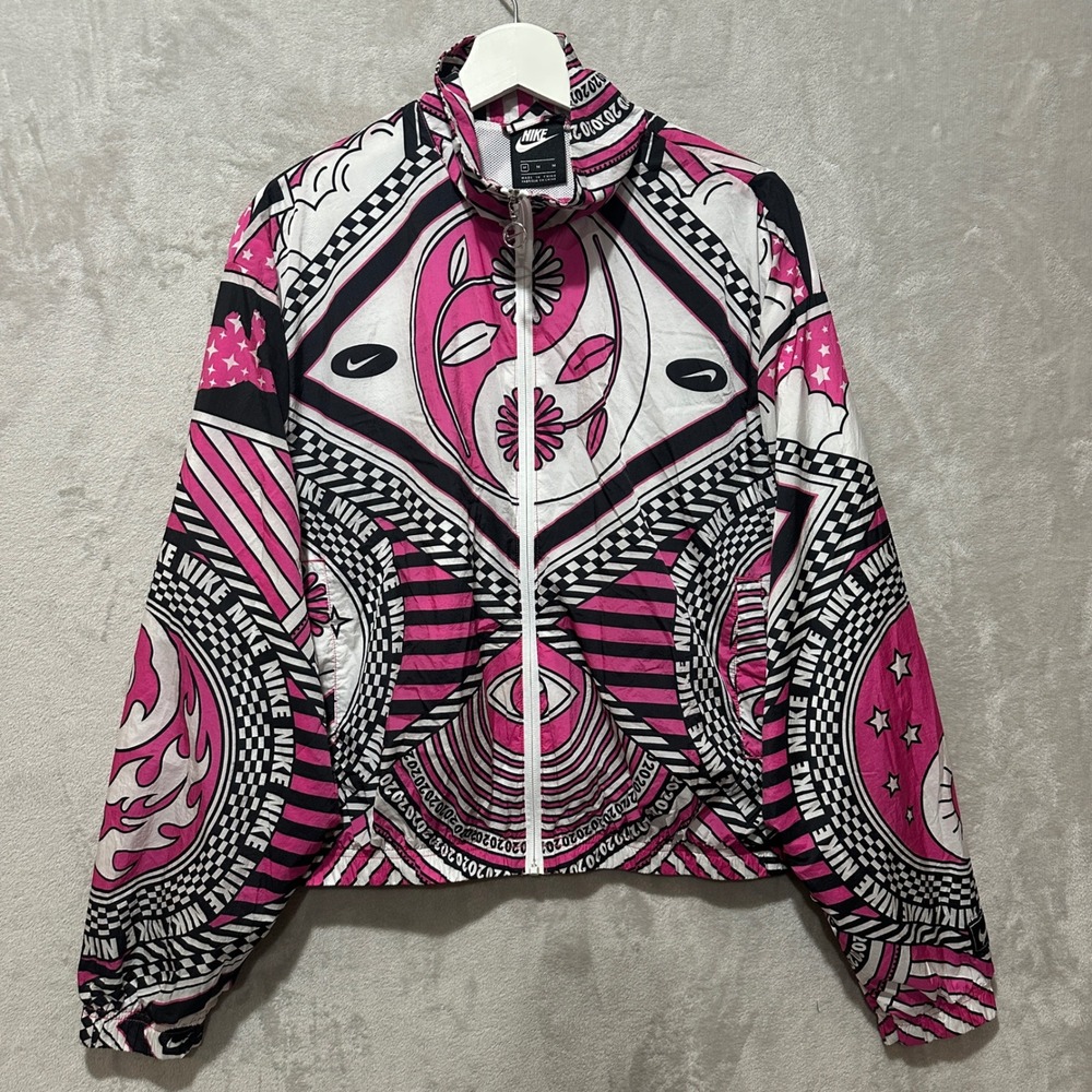 Nike Sportswear 2020 Pink Yin-Yang Full Zip Windbreaker Graphic Print Size M